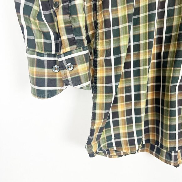 Jack Lipson Sport Button Down Plaid Shirt Paisley Print Flip Cuffs Men's Size XL - Picture 4 of 13